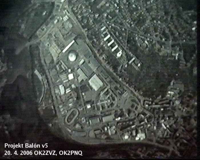 Pohled z kamery sondy - brněnské výstaviště